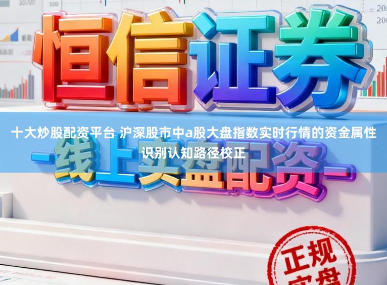十大炒股配资平台 沪深股市中a股大盘指数实时行情的资金属性识别认知路径校正